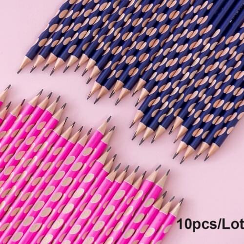 SKYSONIC 10pcs/Lot HB Hole Wood Pencil Correction Of Holding Posture For Kids Gifts Kindergarten School Students Supplies