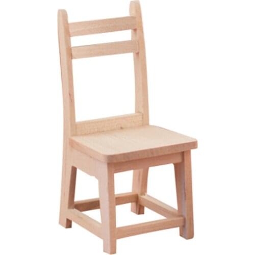 1:12 Wooden Chair Dollhouse Miniatures Furniture Dining Room Decoration