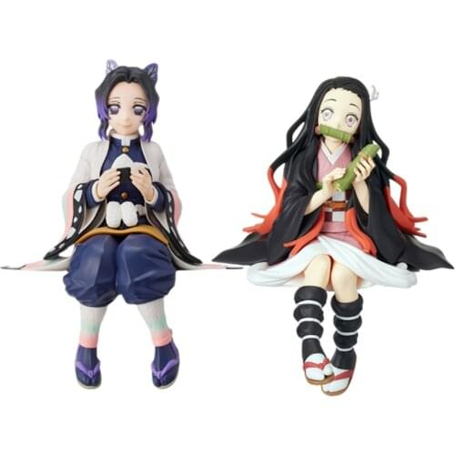 Premium Chokonose Figure Anime Demon Slayer Kamado Tanjirou Agatsuma Zenitsu Eat Rice Balls PVC Action Figure
