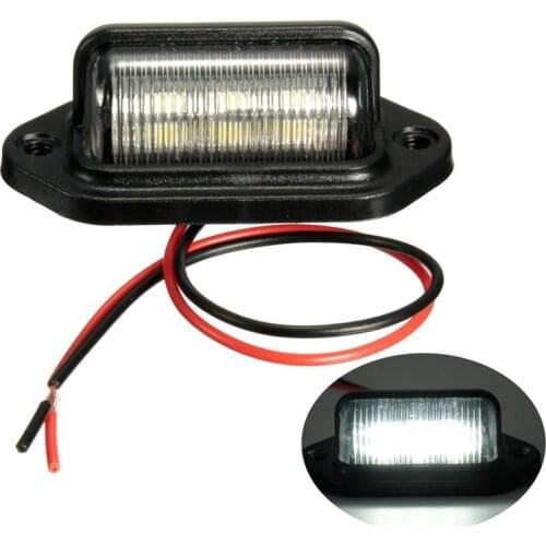 2Pcs Number Plate Light License Tail Light Step Lamp 6LED 10-30V for Car Boats Motorcycle Automotive Aircraft RV Truck Trailer