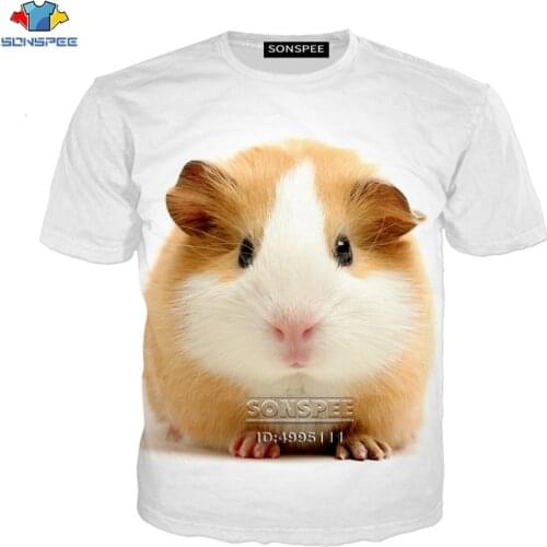 Hamster Domesticated Guinea Pig 3D Print Mens T-Shirts Women Tshirt T shirt Casual Short sleeve Oversized Hip Hop Tee Tops