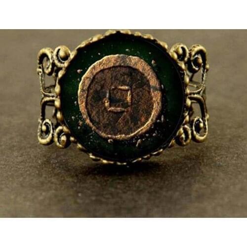 Coin Glass Art Ring coin picture Steampunk new jewelry gift men women boy