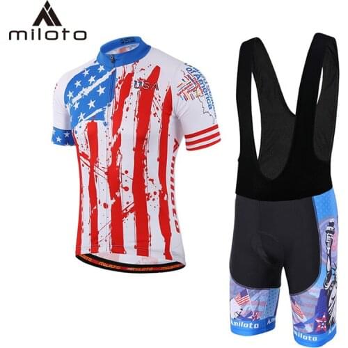 MILOTO Cycling Jersey Set Summer Cycling Set Racing Bicycle Clothing Suit Quick-Dry Mountain Bike Clothing Cycling Sportwears