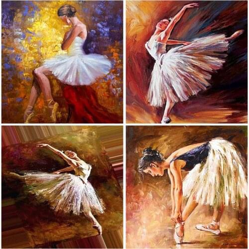 LUOVIZEM DIY 5D Diamond Painting Fairy Ballet Pattern Embroidery Full Square/Round Drill Painting Girls Room Decor Painting