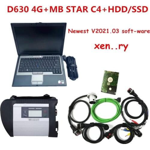 03/2021 MB STAR C4 Multiplexer with laptop D630 install C4 Connect Diagnostic Tool ready to use for MB vehicle cars support wifi