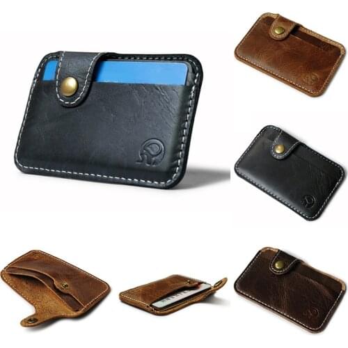 Men Business Leather Cash ID Card Holder Blocking Slim Wallet Coin Purse Card Case Credit Card Wallet Cash Wallet Card Holder