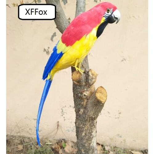 New real life red&yellow parrot model foam&feather simulation parrot bird gift about 42cm xf0211