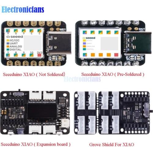 For Seeeduino XIAO Microcontroller SAMD21 48MHZ Cortex M0 32 Bit Grove Shield Expansion Board Module USB UART I2C SPI Interface
