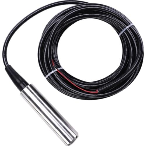 Precision Submersible Water Level Transmitter Level Transducer Sensor 5m Cable for Water Well, Stainless Steel Probe