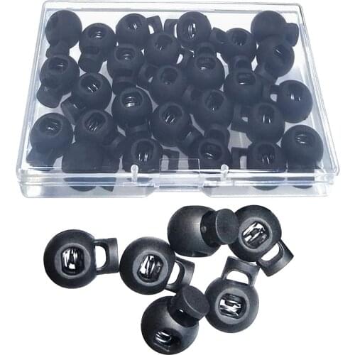 25 PCS Adjustable Ball Cord Lock Round Toggle Stopper Cord Stop Toggle Rope Toggle Spring Cord Clips, for Drawstrings, Backpack