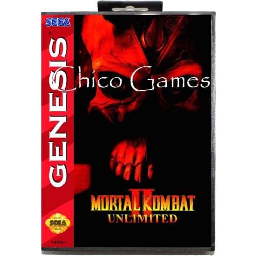 Sega MD games card - Mortal Kombat II Unlimited US Cover for Sega MegaDrive Video Game Console 16 bit MD card