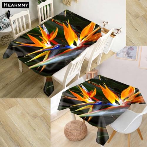 Bird Of Paradise Flower Tablecloth Waterproof Oxford Fabric Square/Rectangular Tablecloth For Wedding Table Cloth Cover TV Cover