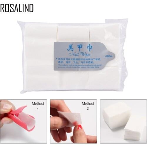 ROSALIND 900Pcs/Pack Gel Polish Remover Clean Cotton Nail Wipe Soak Off Nail Varnish Clean Removal Wraps Nail Art Tools