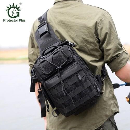 Tactical Chest Bag Camouflage Crossbody Fishing Backpack Outdoor Military Multifunctional Water-Resistant Hunting Camping Bag