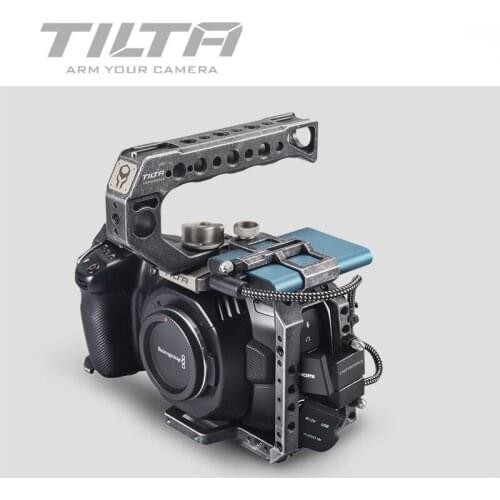 Tilta BMPCC 4K 6K Camera Full Cage TA-T01-B Tactical Fininshed / Gray SSD Drive Holder Top Handle for BlackMagic BMPCC 4K 6K