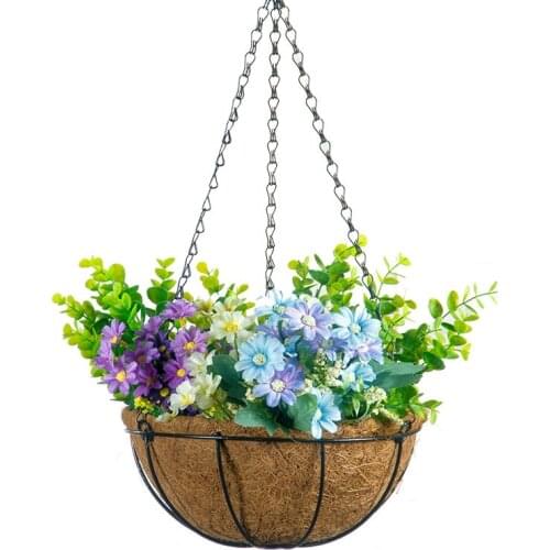 Hanging Coconut Flower Pot Iron Craft Vegetable Planter Pot for Home Garden Decoration Garden Pots & Planters 20.5/20.5/30.5CM W