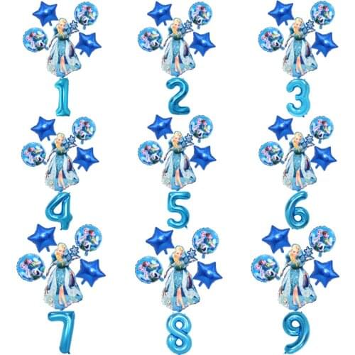 Elsa Disney Frozen princess foil globos birthday party decorations helium balloons 32inch number Baby shower decoration kids toy