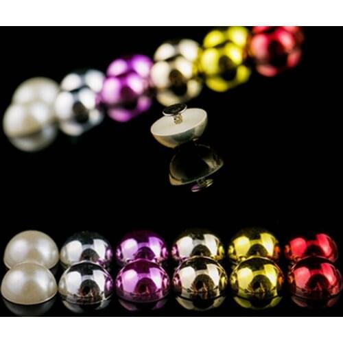 Colorful pearl semisphere trimits ABS plastic garment rivet studs for bag, hat, shoe,leather chocker accessories diy