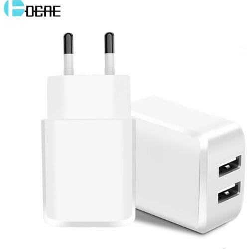 DCAE Dual USB Charger US EU Plug 2A Travel Wall Mobile Phone Adapter 2 Ports Charging For iPhone X 8 7 Plus Xiaomi Samsung S9 S8