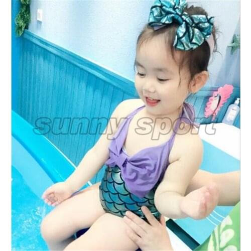 Mermaid tail swimsuit girl South Korean childrens swimsuit girl Princess conjoined Baby Bubble spa swimsuit