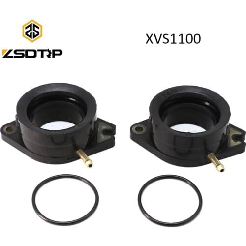 ZSDTRP 2pcs/set For Yamaha XVS1100 V-Star Motorcycle Carburetor Rubber Intake Manifold Pipe Interface Adapter Boots Joint Racing