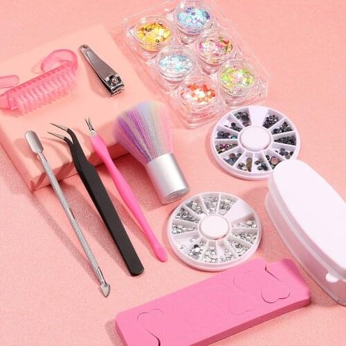11pcs/Set Nail Cutter Clipper Cuticle Pusher Brush Tweezers Remover Kit Naisl Art Decoration Manicure Tool
