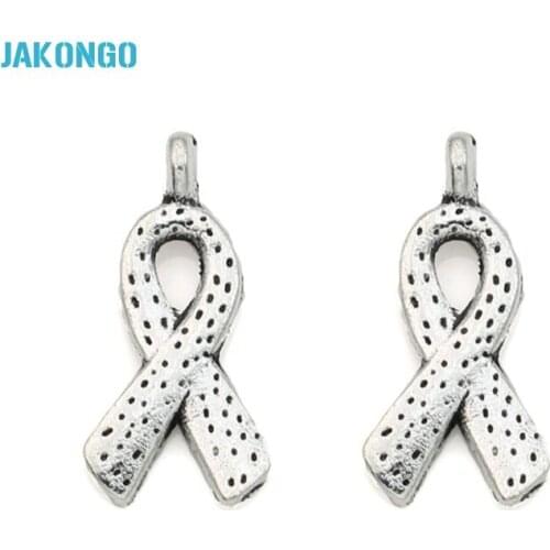 15pcs Antique Silver Plated Ribbon Hope Charms Pendants for Jewelry Making Bracelet Jewelry Findings DIY Handmade Craft 20x10mm