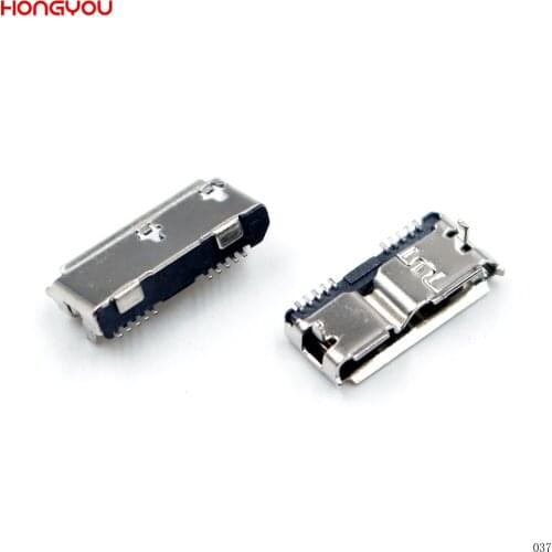 50PCS/Lot Micro USB 3.0 10Pin B Type SMT Female Socket Charge Port Dock For Hard Disk Drives Data Interface Charging Connector