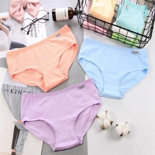 6PC Cotton panties womens Childrens Girls Underwear Breathable Kids shorts priefs Comfort Multi-color SQ-A1-6