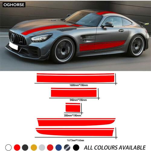 Car Hood Side Roof Rear Stripes Body Kit Decor Styling Vinyl Decals Stickers for Mercedes-AMG GT 2015-Present Accessories