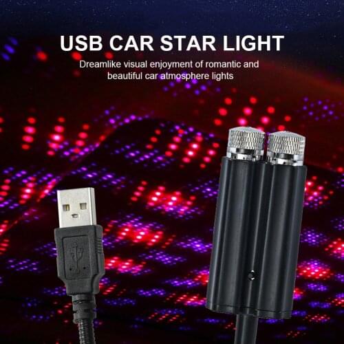 Car USB car starlight Roof Star Light Car Interior LED Starry Lights USB Atmosphere Projector Lights Adjustable Auto Interior