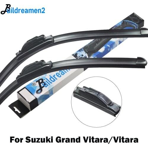Buildreamen2 Car Accessories Wiper Blade Frameless Rubber Windscreen Wiper For Suzuki Grand Vitara Fit Hook Arms 1998-2018