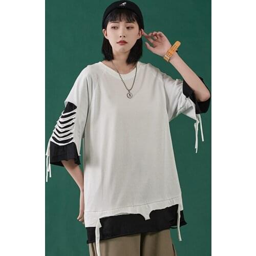 KULIQI Hollow Out Fashion Street Style Women Short Sleeve T-shirts Swag Summer Breathable Girls Casual Big Oversize Tees