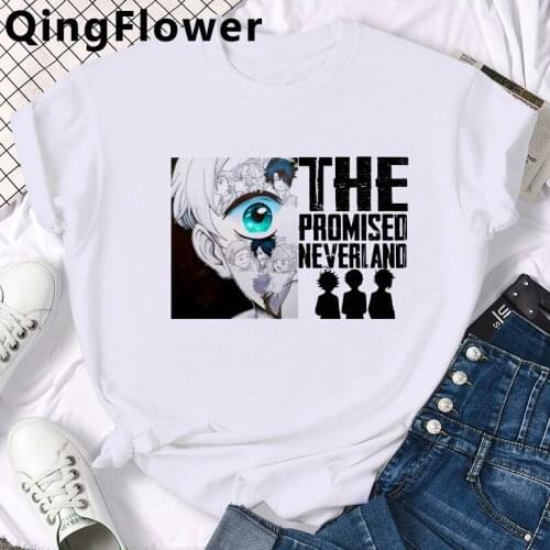 Anime the Promised Neverland top tees tshirt men 2021 harajuku aesthetic tumblr plus size summer top tshirt kawaii
