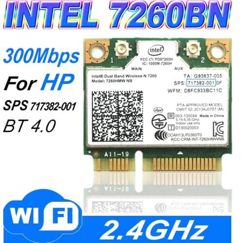 INTEL 7260 BN 7260HMW 300mbps Mini PCI-E 2.4GHz BT 4.0 Combo 7260BN for HP COMPAQ Linux Win7 Win8 Win10 AP