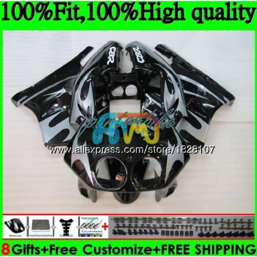 Injection Body For HONDA CBR 250RR 250R 250 RR 88 89 142BS.85 CBR250 RR MC19 MC 19 CBR250RR 1988 1989 OEM Fairings Silver flames