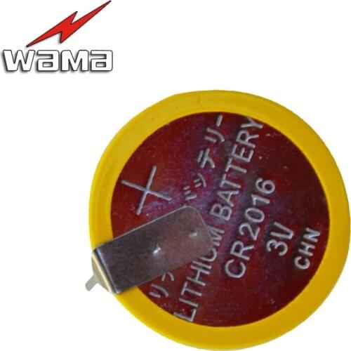 50pcs/lot Wama CR2016 Button Cell Batteries 3V 180 degree 2 Feet Welding Solder Pins Bluetooth Accessories 2016 Coin battery