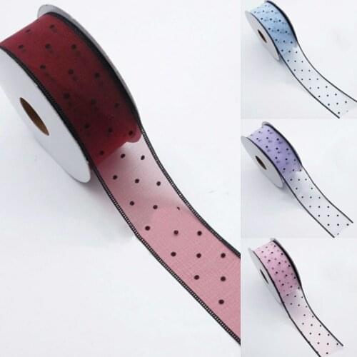 New 1-1/2 38mm polka dot ribbon 10 yards 20y mesh yarn DIY handmade materials crafts headwear hair bow wedding decoration gauze