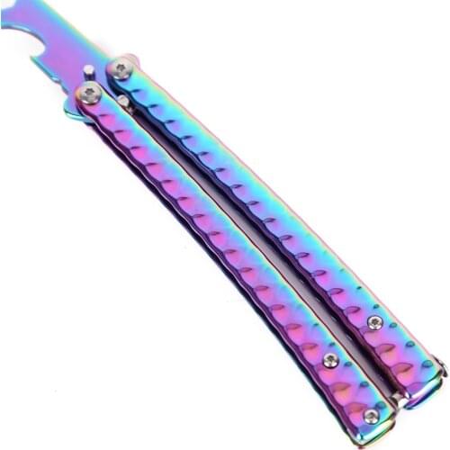 Multi-function Metal Folding Balisong Trainer Wrench Butterfly Knife Beer Bottle Opener Tool Outdoor Camping prop Tool