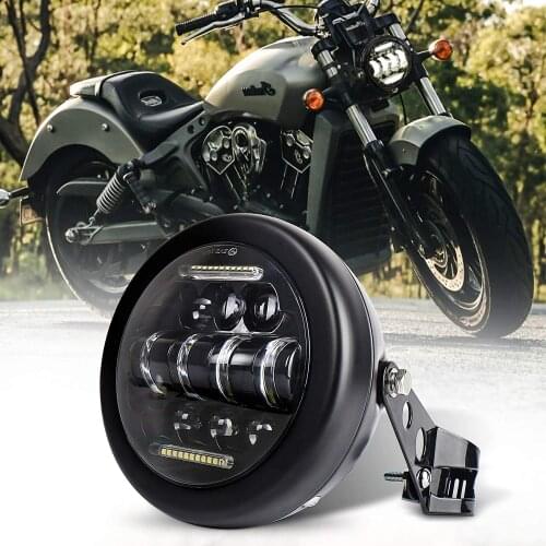MOVOTOR 1 Set 5-3/4 5.75 Motorcycle Headlight with Black Headlight Bucket for Motorcycle -Davidson Suziki Custom Sportster