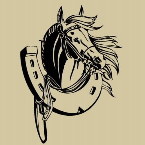 Animal Wall Decals Stylish Wall Stickers Home Decor Mural Vinyll Horse Shoe Art for Kids Room Single-piece Package 4191