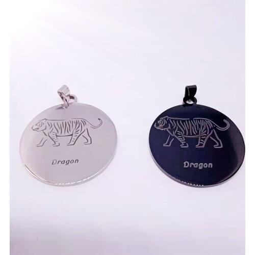 Stainless Steel 12 Chinese Zodiac Sign Pendant Necklace Constellations Forest Wild Animal Rabbit Horse Dog Image Birthday Gift