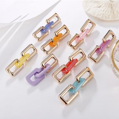 New Cute Metal Chain Pendant Earrings Fashion Womens Elegant Sweet Geometric Long Line Pendant Girls Jewelry 2021