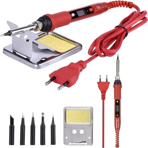 220V 80W LCD Temperature Adjustable Soldering Iron With High-Quality Soldering Iron Tip And Kit,EU Plug