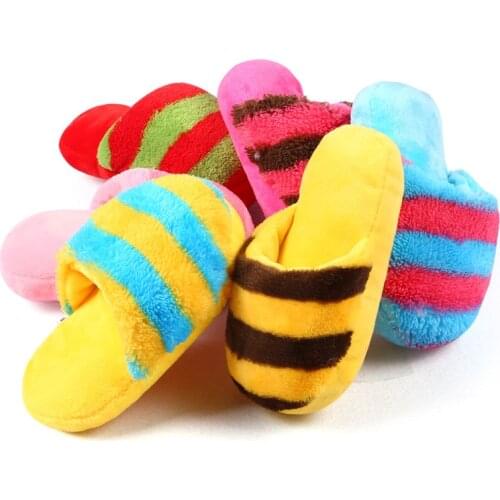 Plush Flip Flop Pet Dog Chew Toys For Small Dogs Chihuahua Pug Puppy Squeaker Toys Squeaky Dogs Pets Supplies Honden