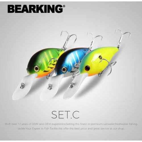 BEARKING 3pec per set 65mm 16gMinnow Lure Rattling High Quality Hard Bait Crankbait Wobbler Fishing Tackle Leurre Peche For Pike