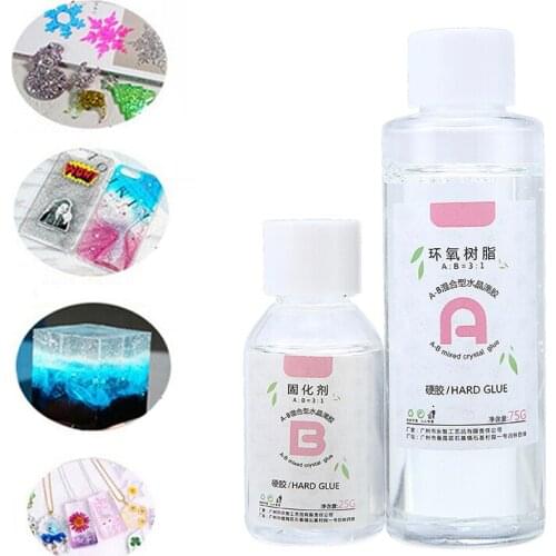 Clear Epoxy Resin A+B Glue For Jewelry Making Castings Decorative Purposes DIY Crafts High Adhesive AB Crystal Glue