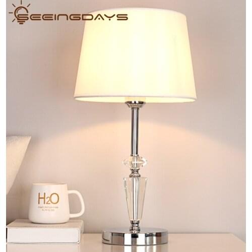 SeeingDays Nordic Luxury Crystal Table Lamp for Bedroom Bedside Lamp Modern Table Lamp Night Light Bedroom Decor