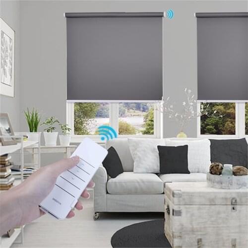 WIFI smart control window roller blinds motorized with battery rechargeable motor full blackout