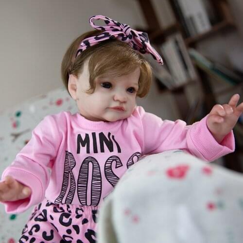 Cute 20" Lifelike Reborn Baby Doll Soft Silicone Vinyl Dolls Toy For Child Birthday Reborn Baby Doll
